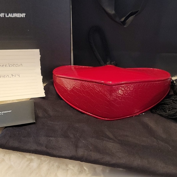 NEW Saint Laurent croc embossed leather clutch - Picture 6 of 15
